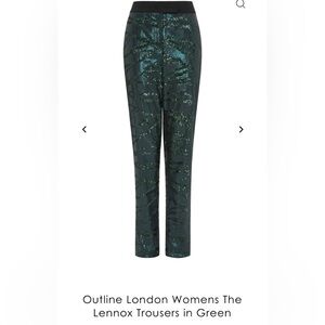 Outline London Womens The Lennox Trousers in Green size 4 NWT